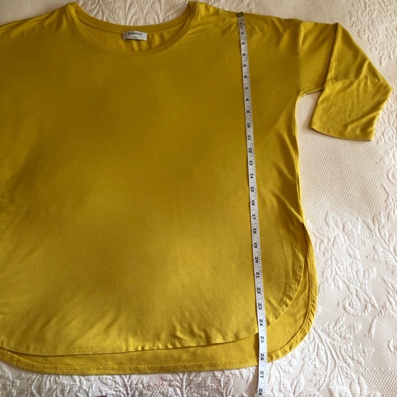 Aritzia Babaton Norris 3/4 sleeve top - size large - yellow soft comfy tee - Picture 9 of 14